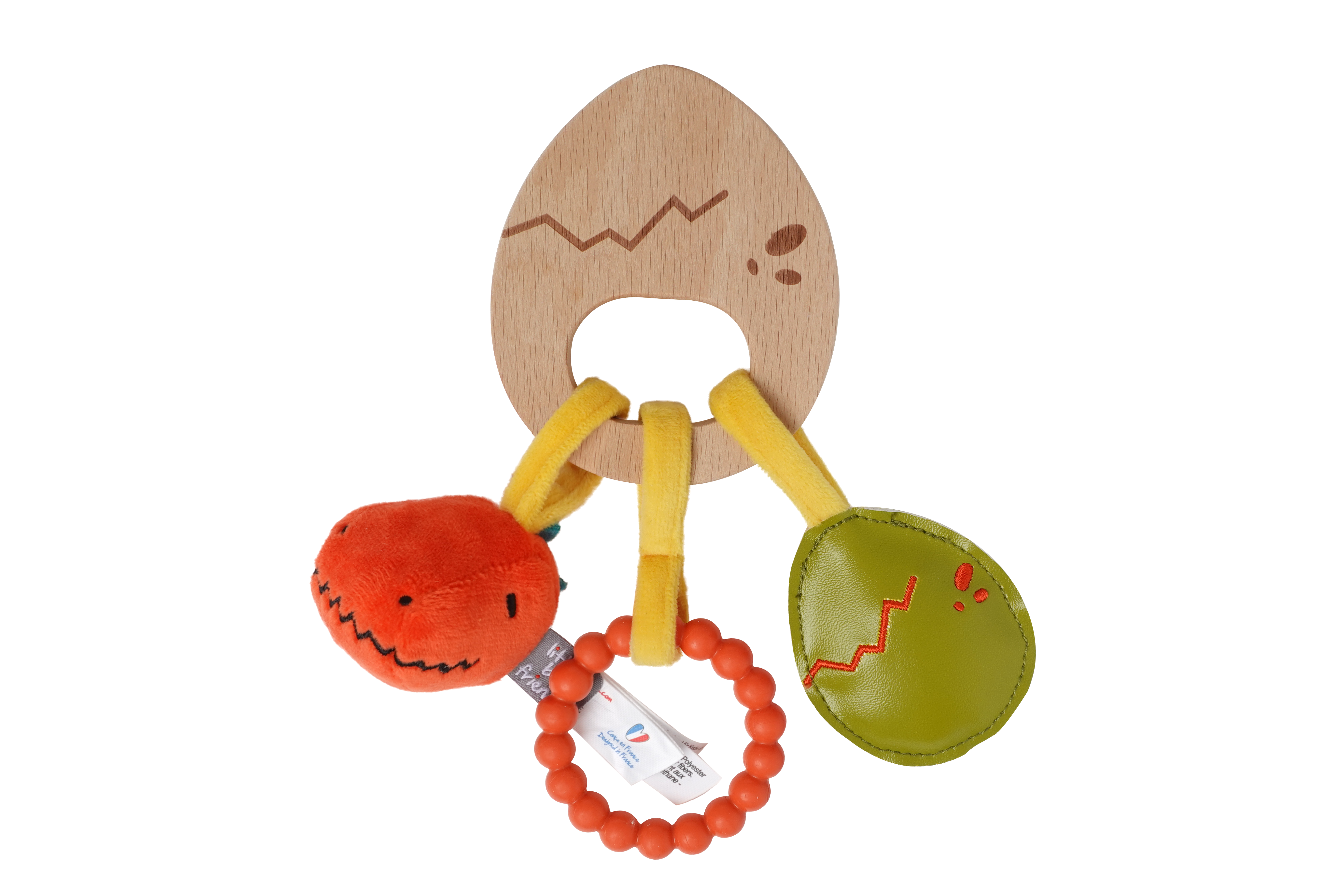 Wooden rattle - Dino Friends