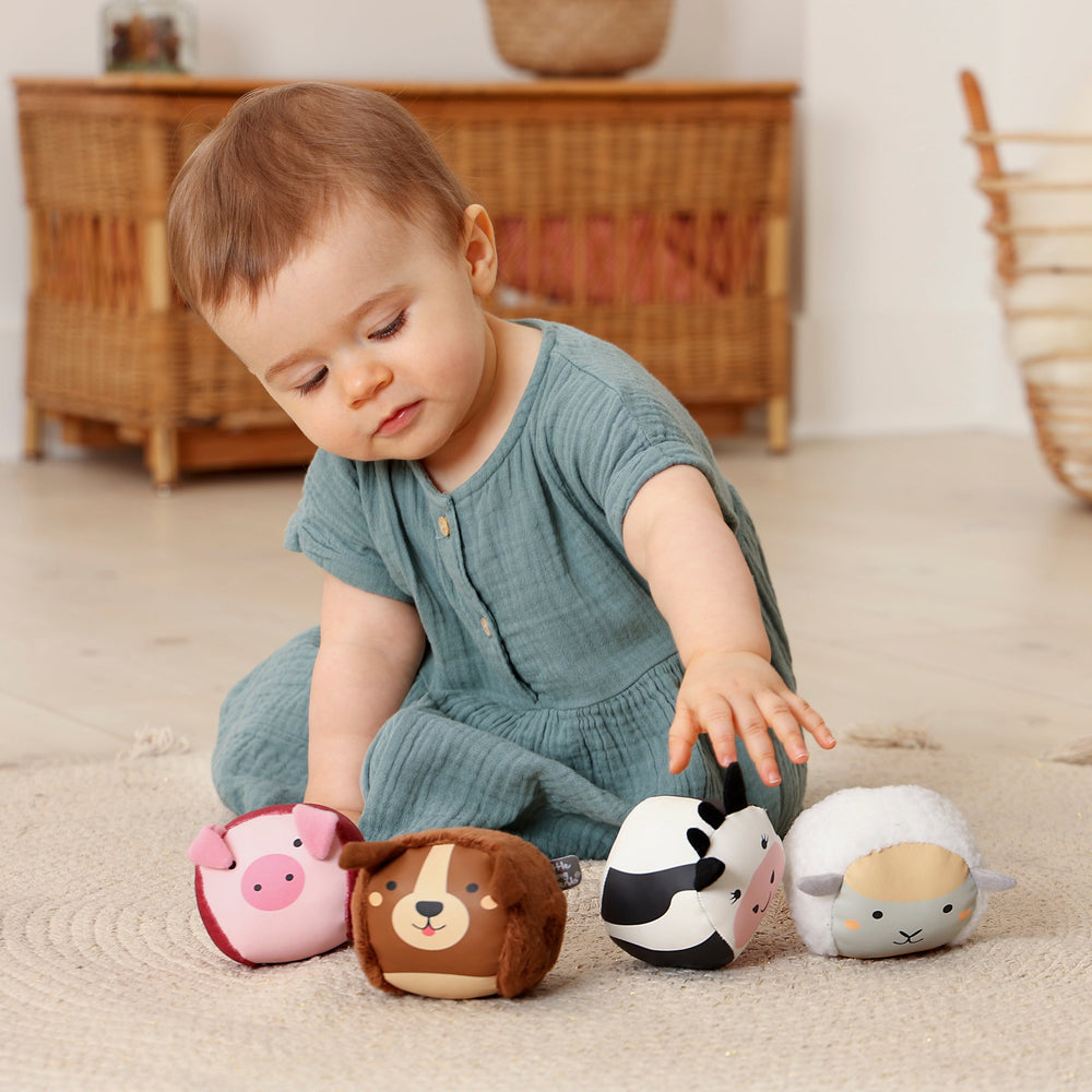 Roly Poly balls - Set of 4 plush balls - Farm